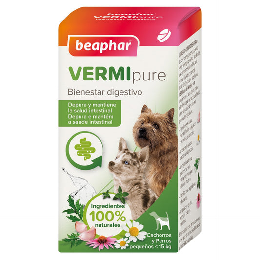 Beaphar VERMIpure Comprimidos Antiparasitários Naturais para Cães Pequenos 50 comprimidos