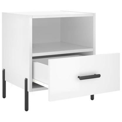Mesita Noche 2 Uds Madera Ingeniería Blanco Brillo 40x35x47,5cm_3