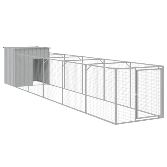 Caseta Perros Corral Acero Galvanizado Gris Claro 110x609x110cm_0