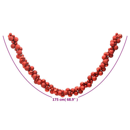Vidaxl Corona De Bolas De Navidad Poliestireno Rojo 175 Cm_5