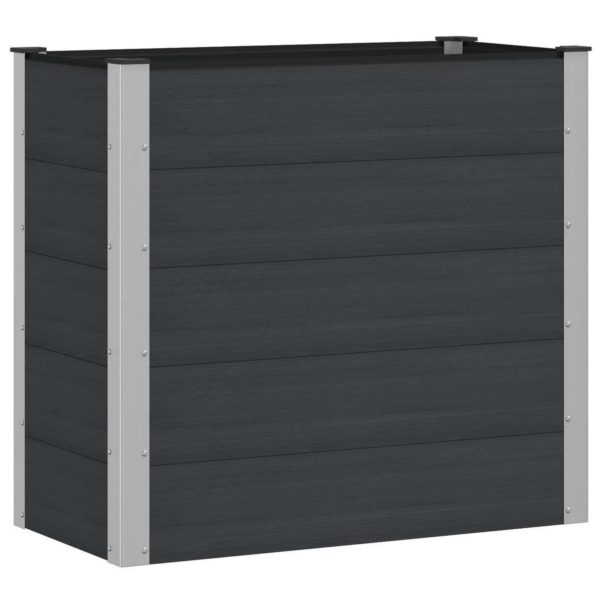 Arriate Elevado Negro 100 X 50 X 91 Cm Wpc Y Aluminio_0