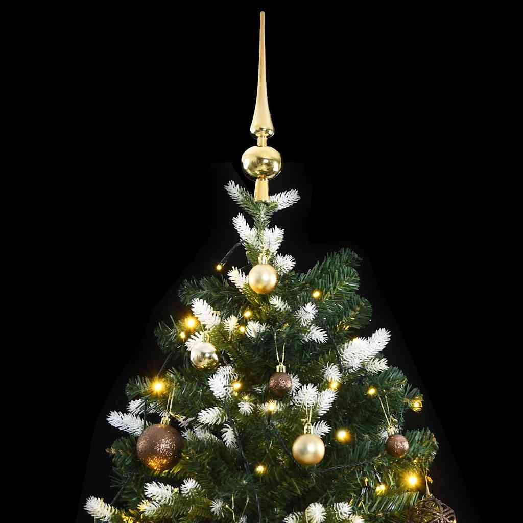 Vidaxl Árbol Navidad Artificial Con Bisagras 150 Led Y Bolas 120 Cm_1