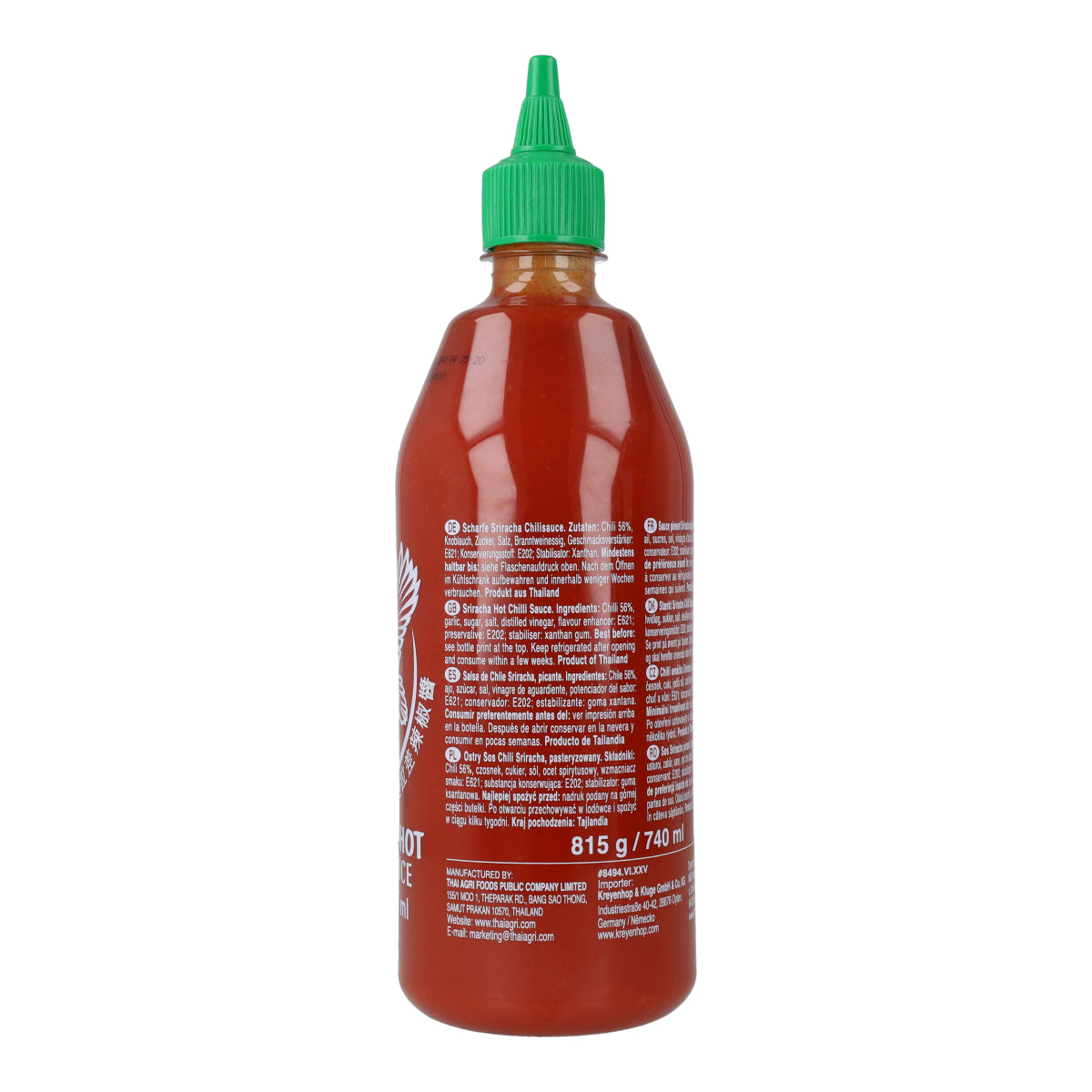 Molho de pimenta Sriracha tradicional Uni-Eagle 815g sem MSG – cremoso e picante ao estilo tailandês