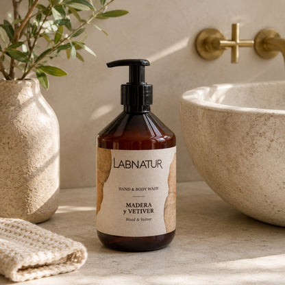 Jabón Manos y Cuerpo Madera y Vetiver Labnatur 500 ml | Aroma Amaderado y Cítrico | Limpieza Suave | Vegano_1