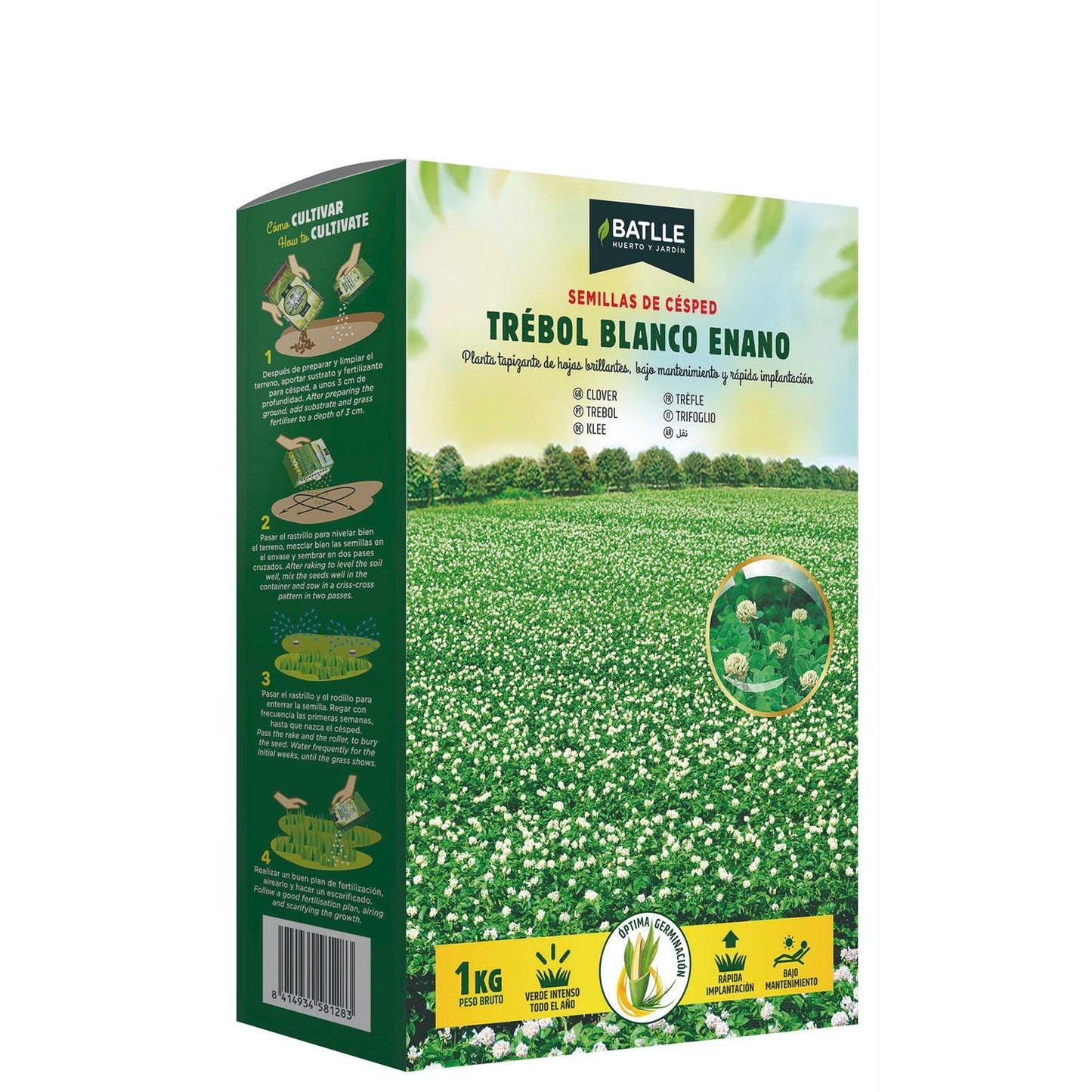 Sementes de trevo anão branco repens Batlle 1 kg