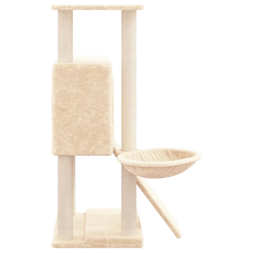 Rascador Para Gatos Con Postes De Sisal Crema 96 Cm_3