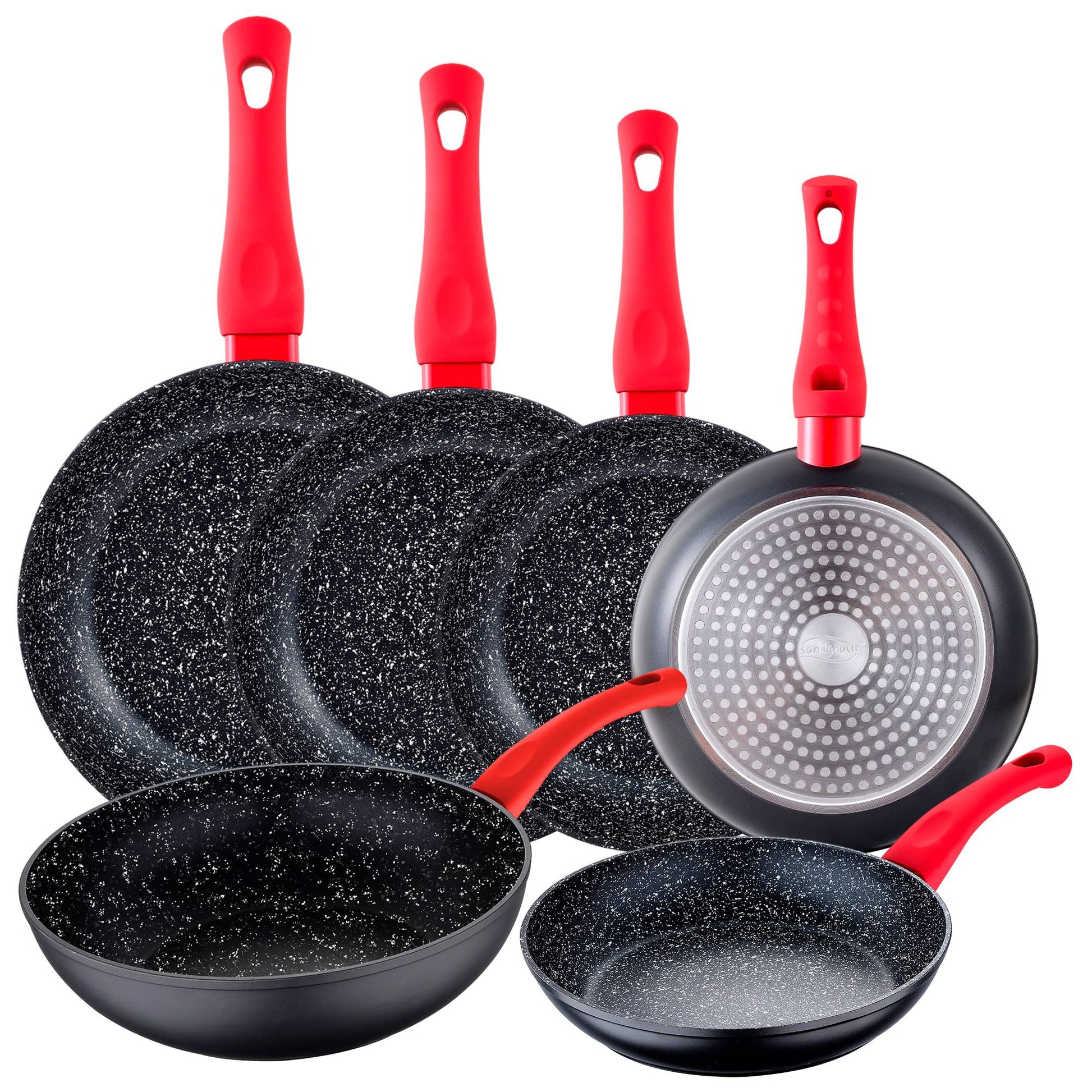 San Ignacio - Set 6pc Sarten, Con Revestimiento Antiadherente (20, 22, 24, 26, 28, Y Sartén Wok 26) Aluminio Forjado Induccion Energy_0