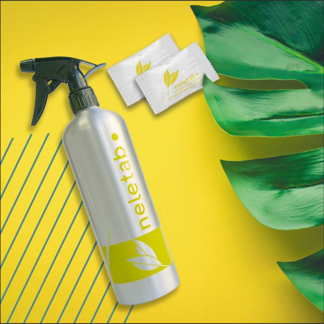 Frasco anti-calcário reutilizável para casa de banho + limpador de casa de banho ecológico 1 peça Neletab