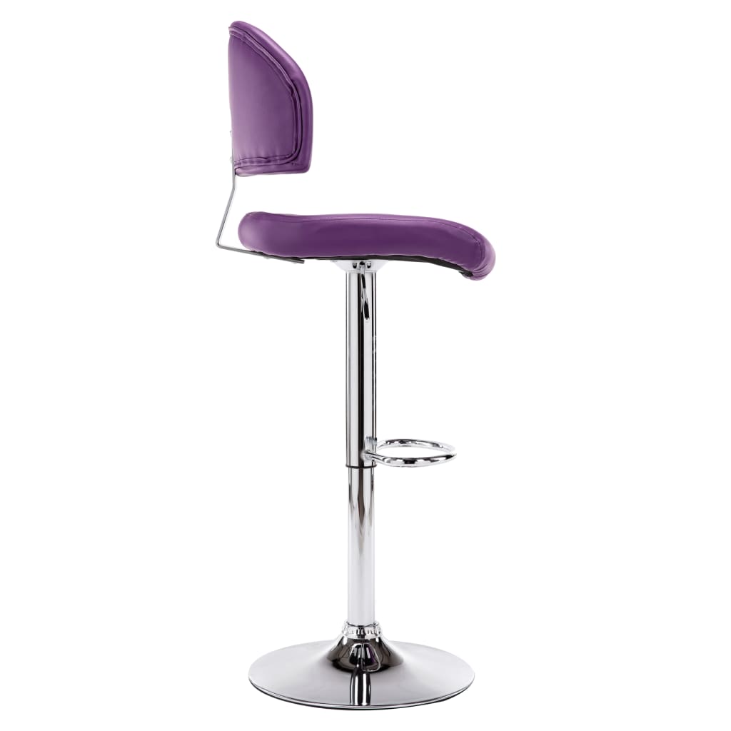 Taburete De Cocina De Cuero Sintético Morado_2