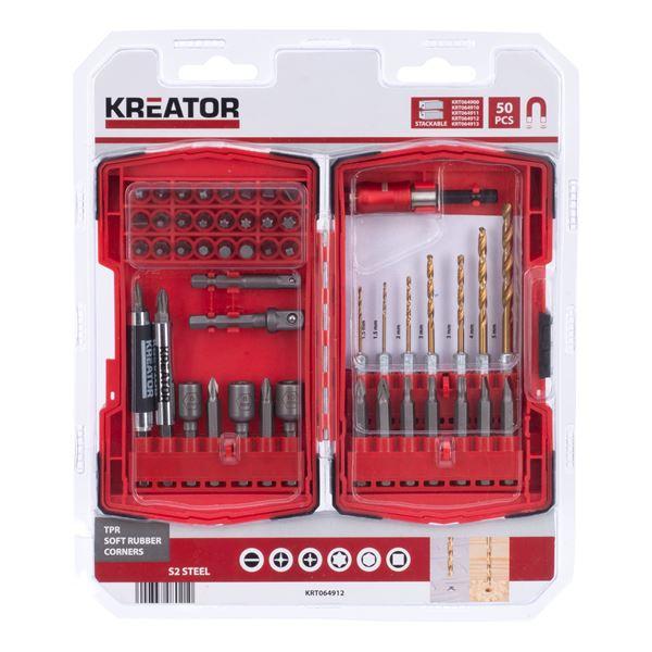 Conjunto de acessórios para berbequins Powerplus com 50 peças