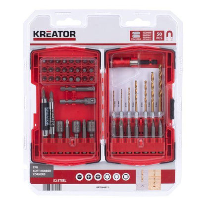 Conjunto de acessórios para berbequins Powerplus com 50 peças