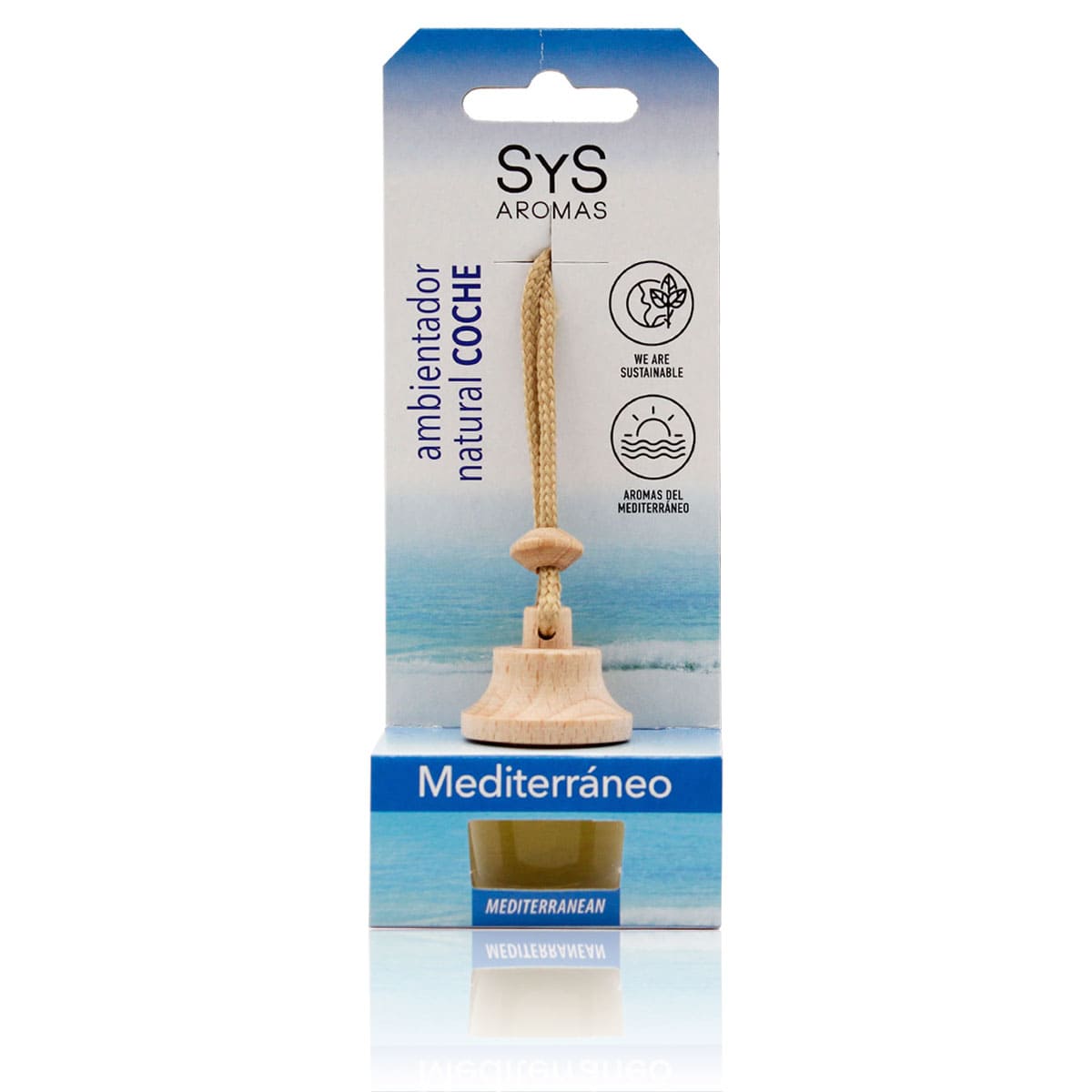 Ambientador Coche Mediterráneo SYS Aromas Style 7 ml | Aroma Fresco Marino | Frescor Duradero | Sensación Limpieza_0