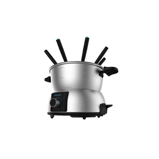 Fondue Eléctrica Fun Gourmetfondue. 1000 W De Potencia, Termostato Regulable, Acero Inoxidable, Para Queso, Chocolate Y Aceite, Incluye 8 Tenedores,_0