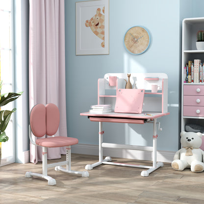 Secretária Infantil Aiyaplay Mdf, Aço Rosa 80x55x107.5 Cm 312-124v80pk_1