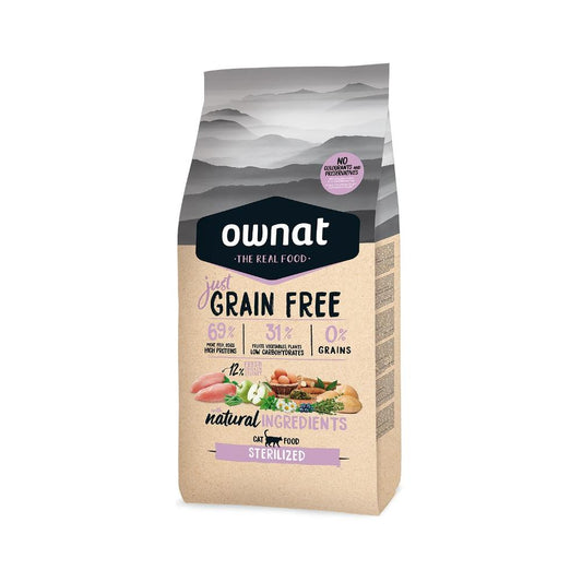 Ração Ownat Just Grain Free para gatos esterilizados 8 kg