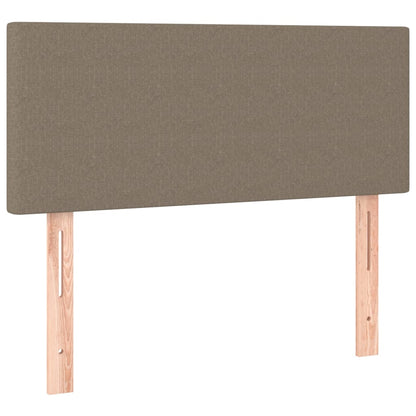 Cama Box Spring Con Colchón Led Tela Gris Taupe 100x200 Cm / Vetonek_5