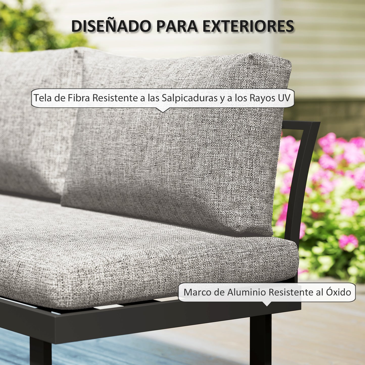 Outsunny Conjunto De Jardín Exterior Con 2 Sofá De 2 Plazas Y Mesa De Centro_5