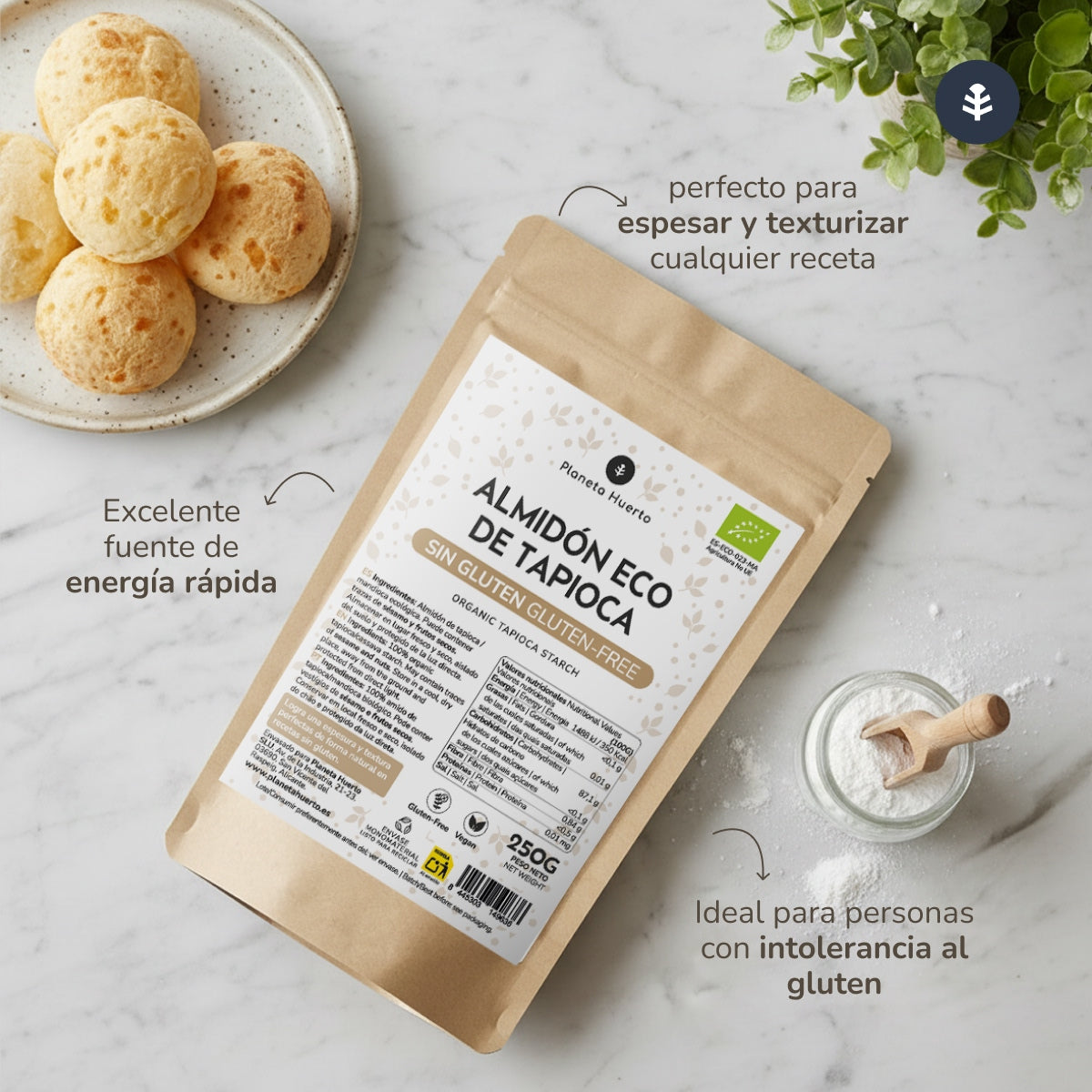 Amido de Tapioca Sem Glúten ECO Planeta Huerto 250 g