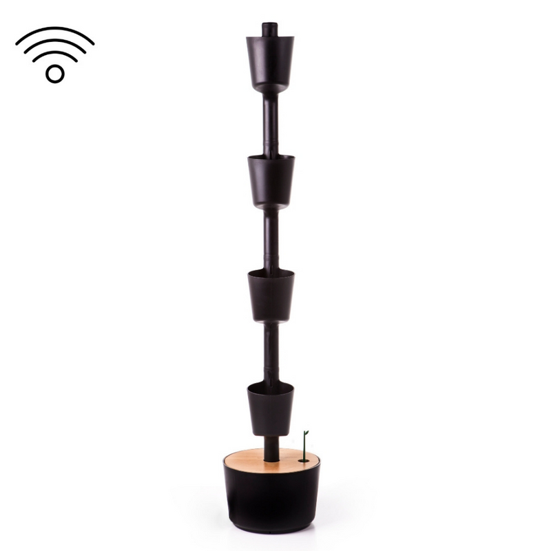 Macetero Vertical Citysens Con Riego Inteligente De 4 Macetas – Negro, Polipropileno 100% Reciclado_4
