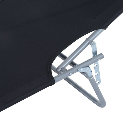 Outsunny Tumbona De Jardín Plegable Con Toldo Desmontable 187x58x36 Cm Negro_4