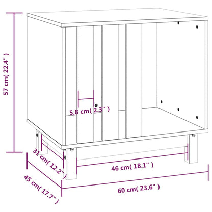 Vidaxl Caseta Para Perros Madera Maciza De Pino Gris 60x45x57 Cm_2