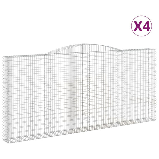 Cestas De Gaviones 4 Uds Forma De Arco Hierro 400x30x180/200 Cm_0