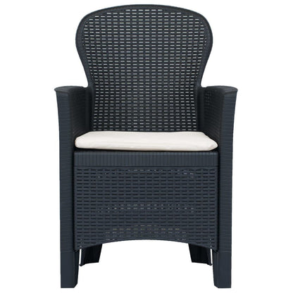 Vidaxl Comedor De Jardín 7 Piezas Plástico Aspecto De Ratán Antracita_3