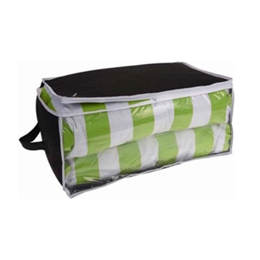 Well Home Bolsa De Almacenamiento Transparente 45x30x20cm Color Negro Con Ribetes Blancos_0