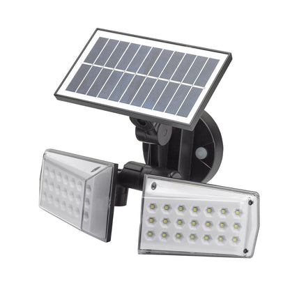 Aplique Solar Led Doble Con Sensor De Movimiento / Crepuscular 450 Lumenes. Protección Ip65_0