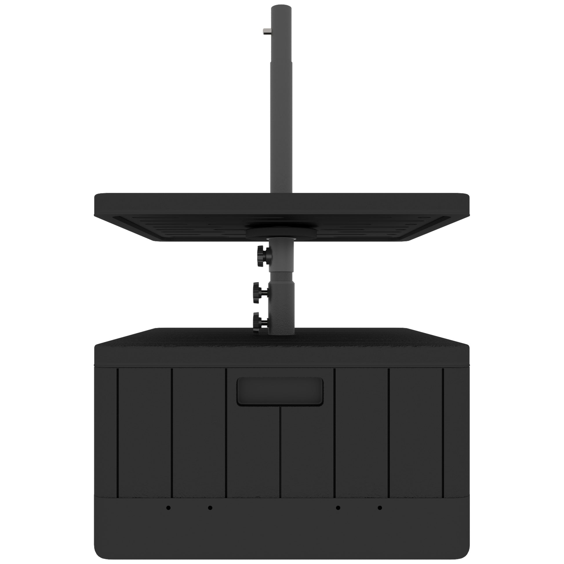 Outsunny Base Para Sombrilla Exterior 3 En 1 Mesa Auxiliar Macetero Negro_3