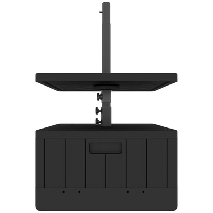 Outsunny Base Para Sombrilla Exterior 3 En 1 Mesa Auxiliar Macetero Negro_3