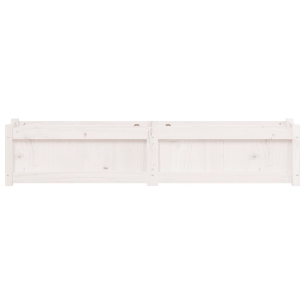 Jardinera De Madera Maciza De Pino Blanca 150x31x31 Cm_4