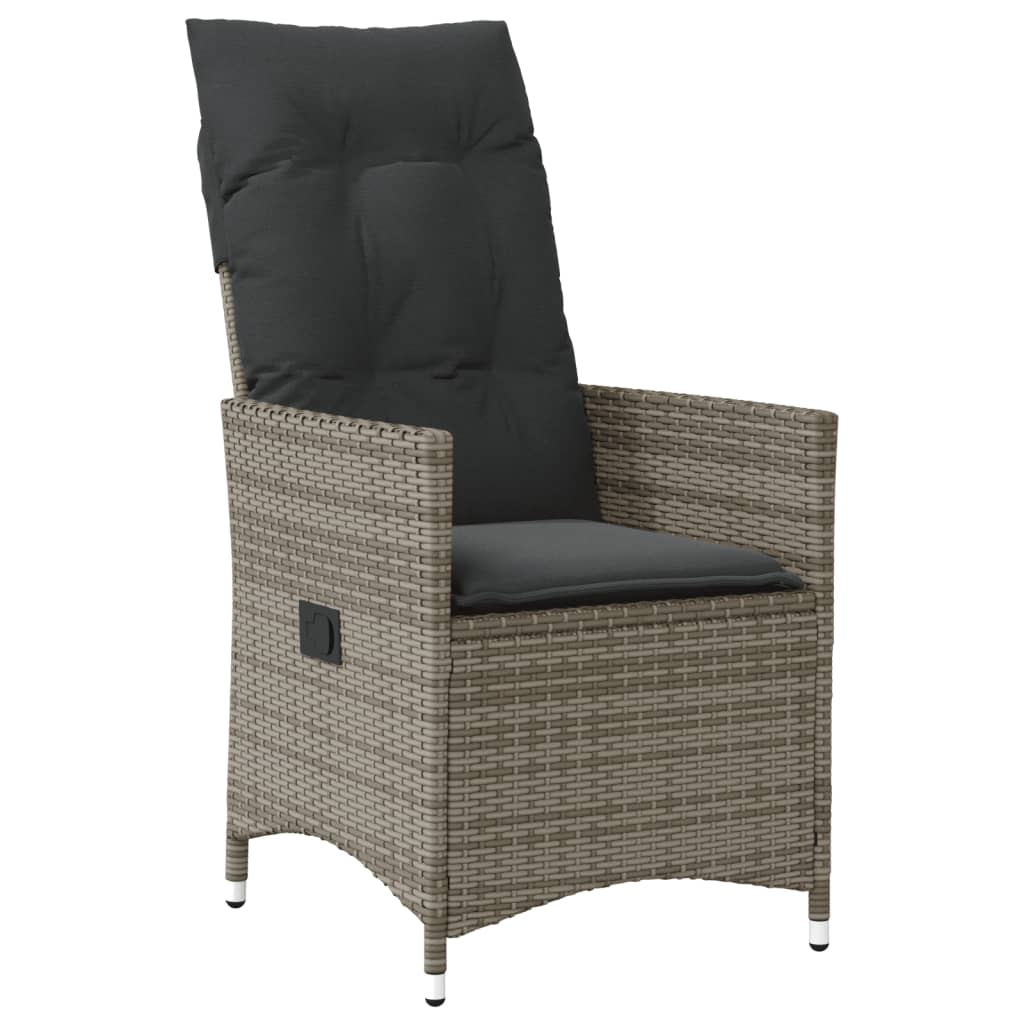 Set Comedor De Jardín 5 Piezas Con Cojines Ratán Sintético Gris / Vetonek_5
