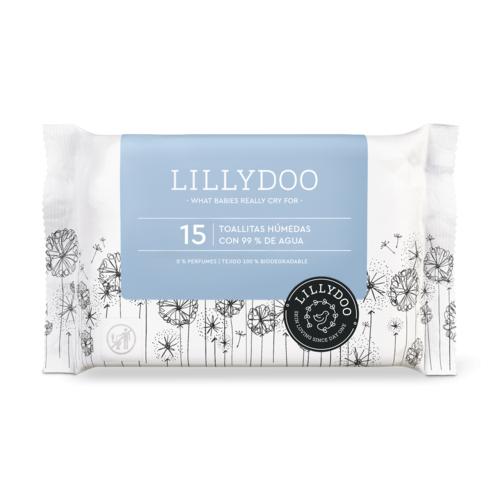 Toalhitas húmidas Lillydoo 99% água, 15 unidades