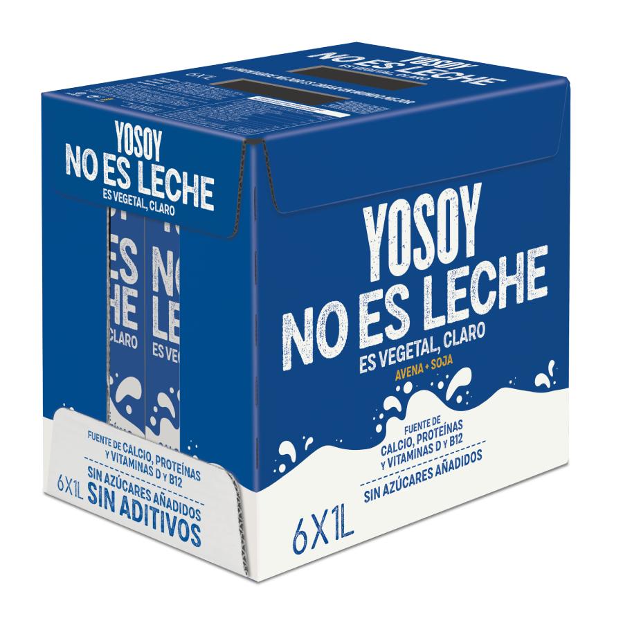 Embalagem de 6 bebidas de aveia e soja sem glúten YOSOY NO ES MILK YOSOY 1L