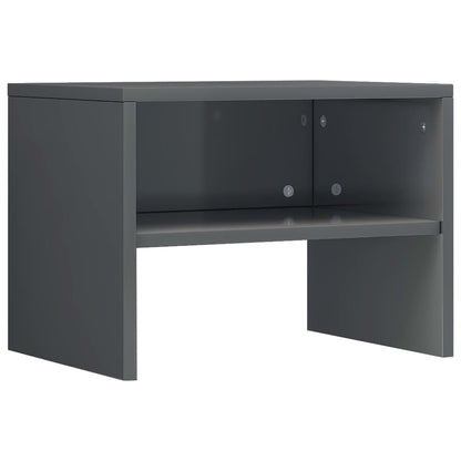 Mesitas De Noche 2 Uds Madera Gris Brillo 40x30x40 Cm_2