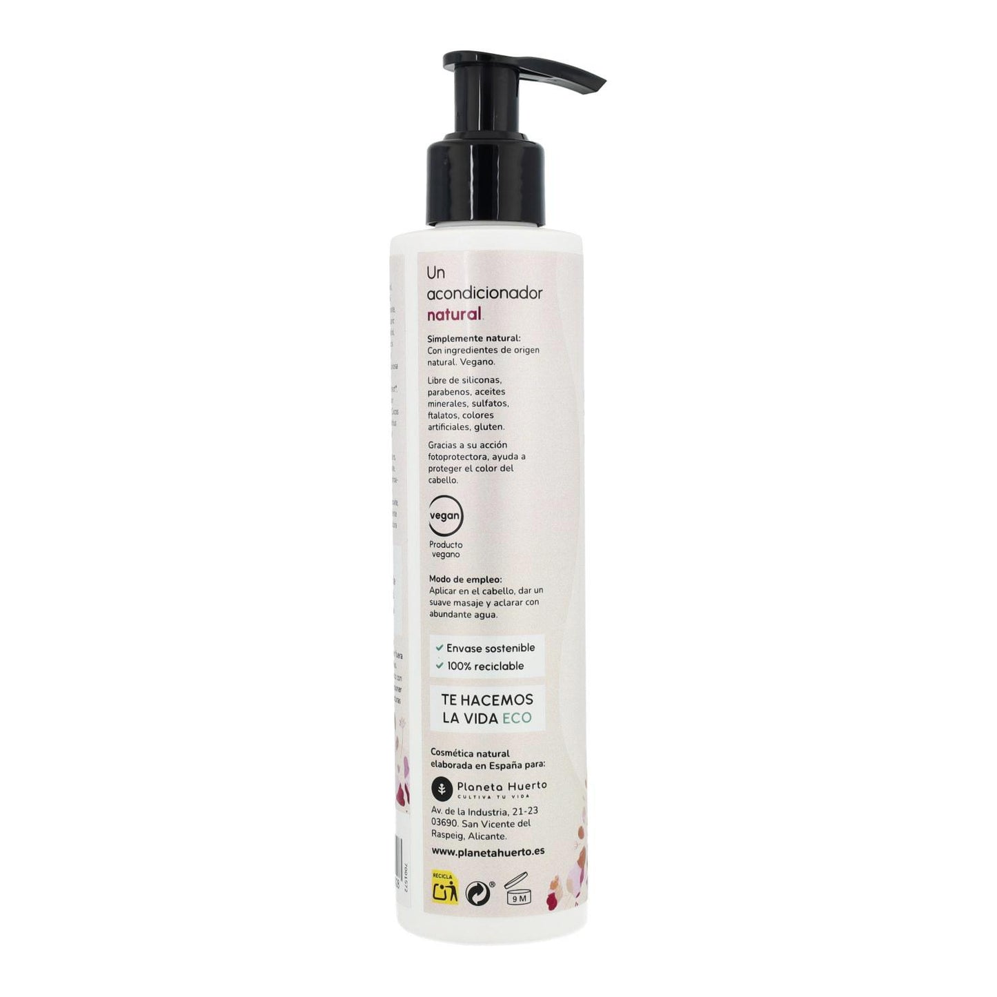 Condicionador Restaurador de Brilho com Flor de Hibisco e Coco Planeta Huerto 200 ml