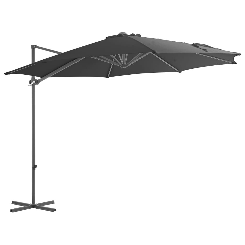 Vidaxl Sombrilla De Jardín Con Base Portátil Gris Antracita_1