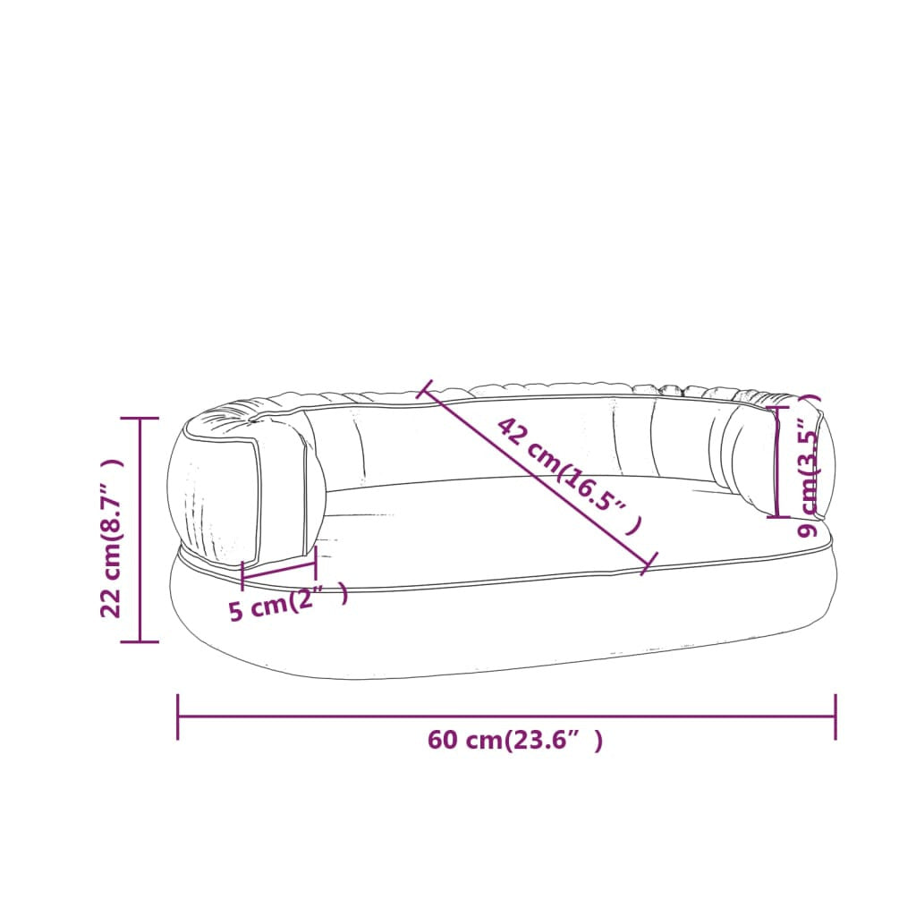 Vidaxl Cama Para Perros De Espuma Cuero Sintético Marrón 60x42 Cm_2