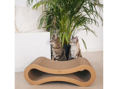 Rascador Para Gatos Con Forma De Infinito Reversible De Cartón Reciclado Althea Living 75x27x19cm_1