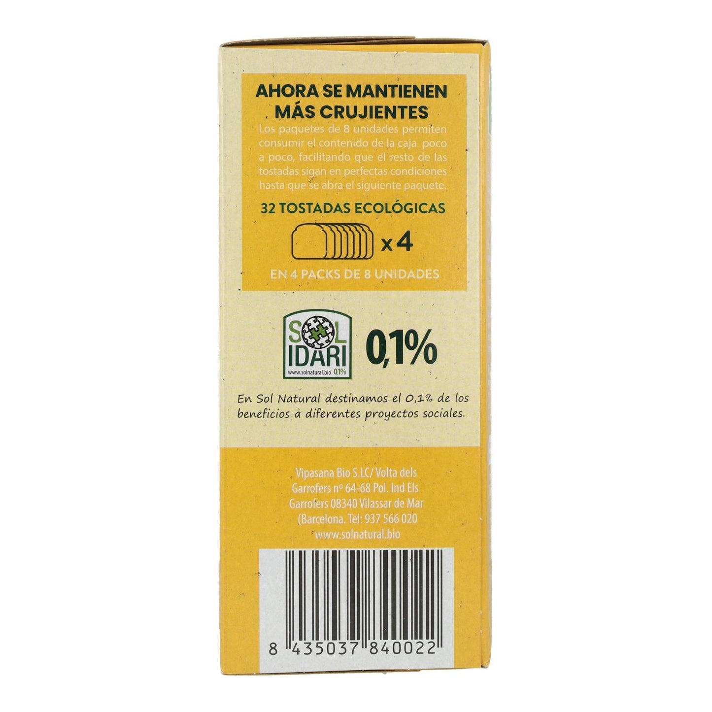 Biscoitos de Espelta Biológicos Sol Natural 270 g