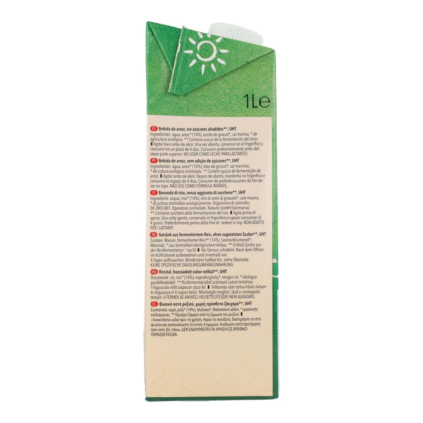 Bebida de Arroz Natumi BIO 1 L