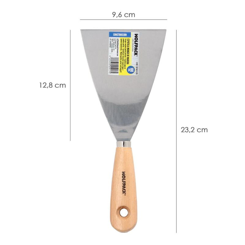 Espatula Mango Madera Hoja Acero 100 Mm. Espatula Yeso, Espatula Pintor, Espatula Masillas, Espatula Pladur, Etc.