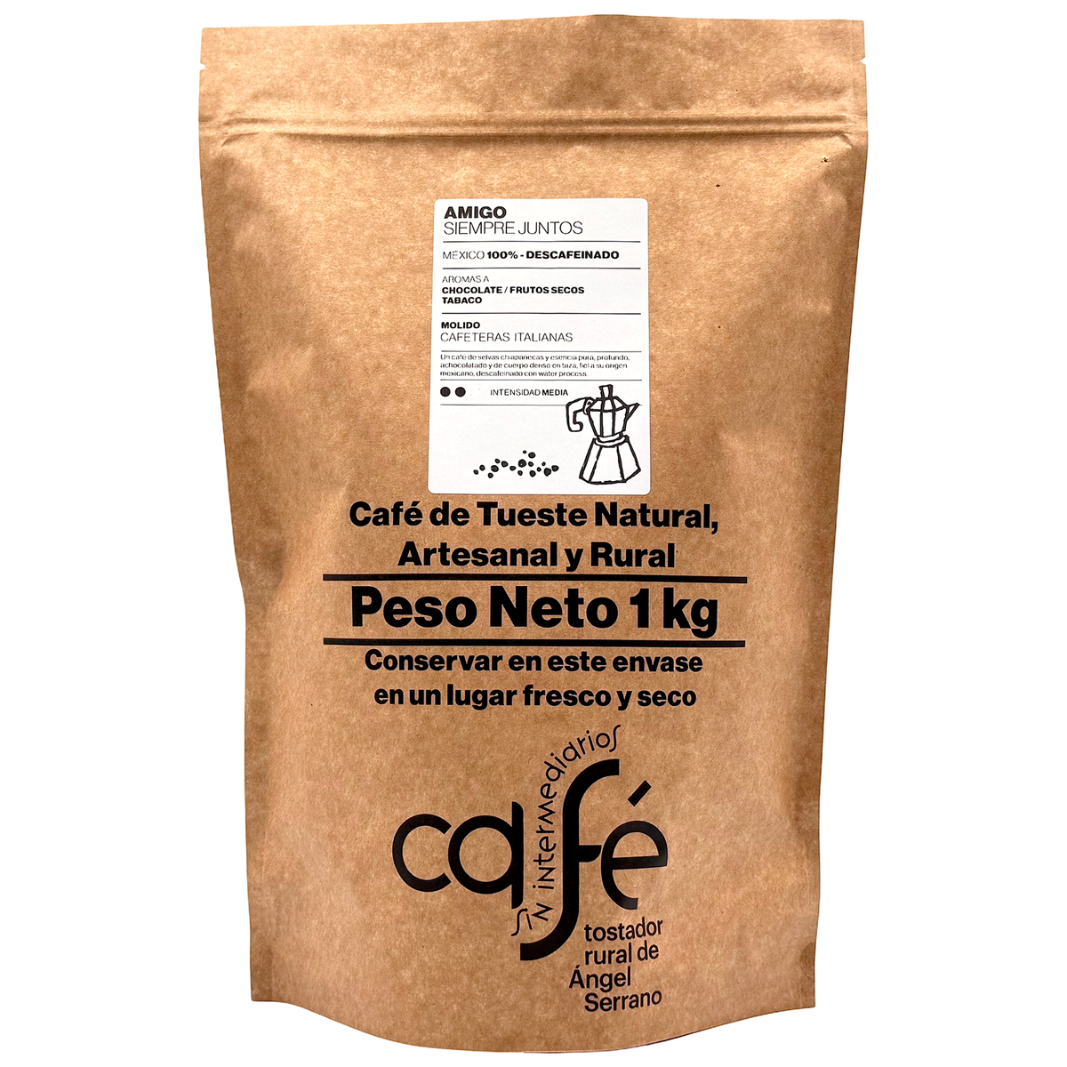 Cafe Sin Intermediarios Café Descafeinado Amigo Molido Italiana (moka) 1 Kg_0