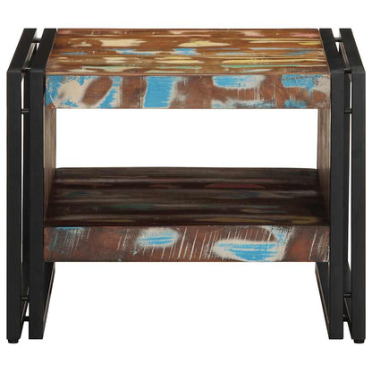 Mesa De Centro Multicolor 50x50x38 Cm Madera Maciza Reciclada_2