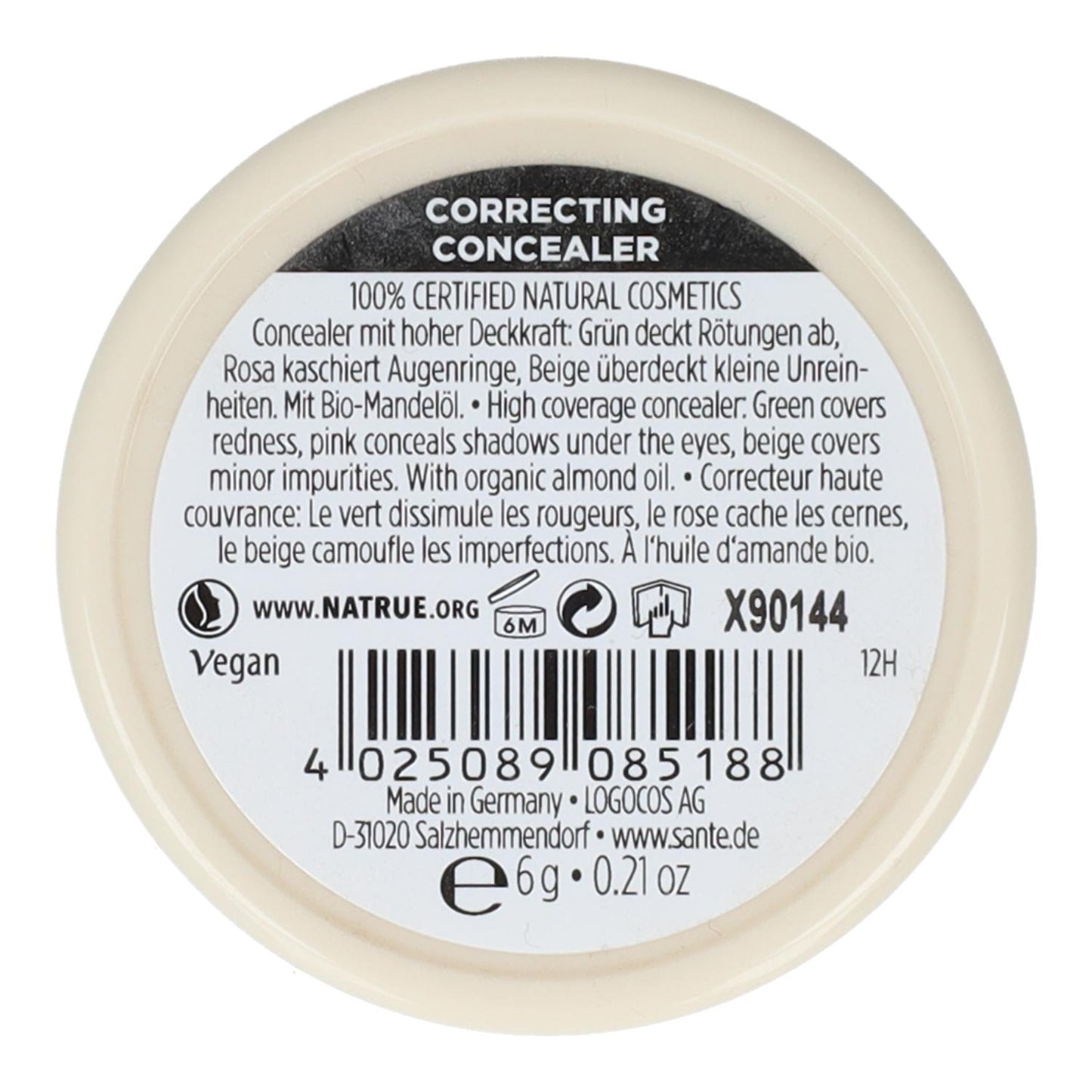 Sante Pó Compacto Creme Corretor Maquilhagem 3 Tons 3x2g
