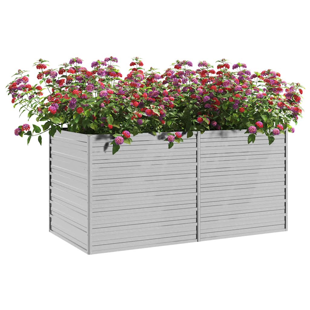 Arriate De Acero Galvanizado Plateado 160x80x77 Cm_2