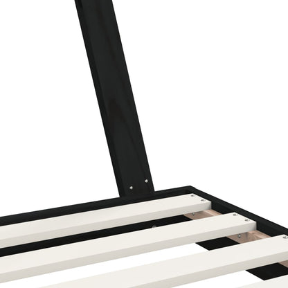 Estructura De Cama Para Niños Madera De Pino Negro 80x160 Cm / Vetonek_2