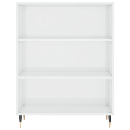 Aparador Alto Madera Contrachapada Blanco Brillo 69,5x34x180 Cm_5