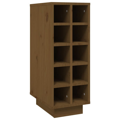 Botellero Madera Maciza De Pino Marrón Miel 23x34x61 Cm_1